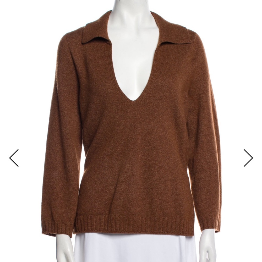LESET Brown V-Neck Sweater